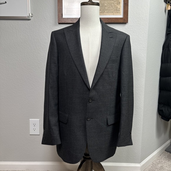 Jos. A. Bank Reserve Blazer Men 42L Grey Vitale Barberis Canonico Peak Lapel